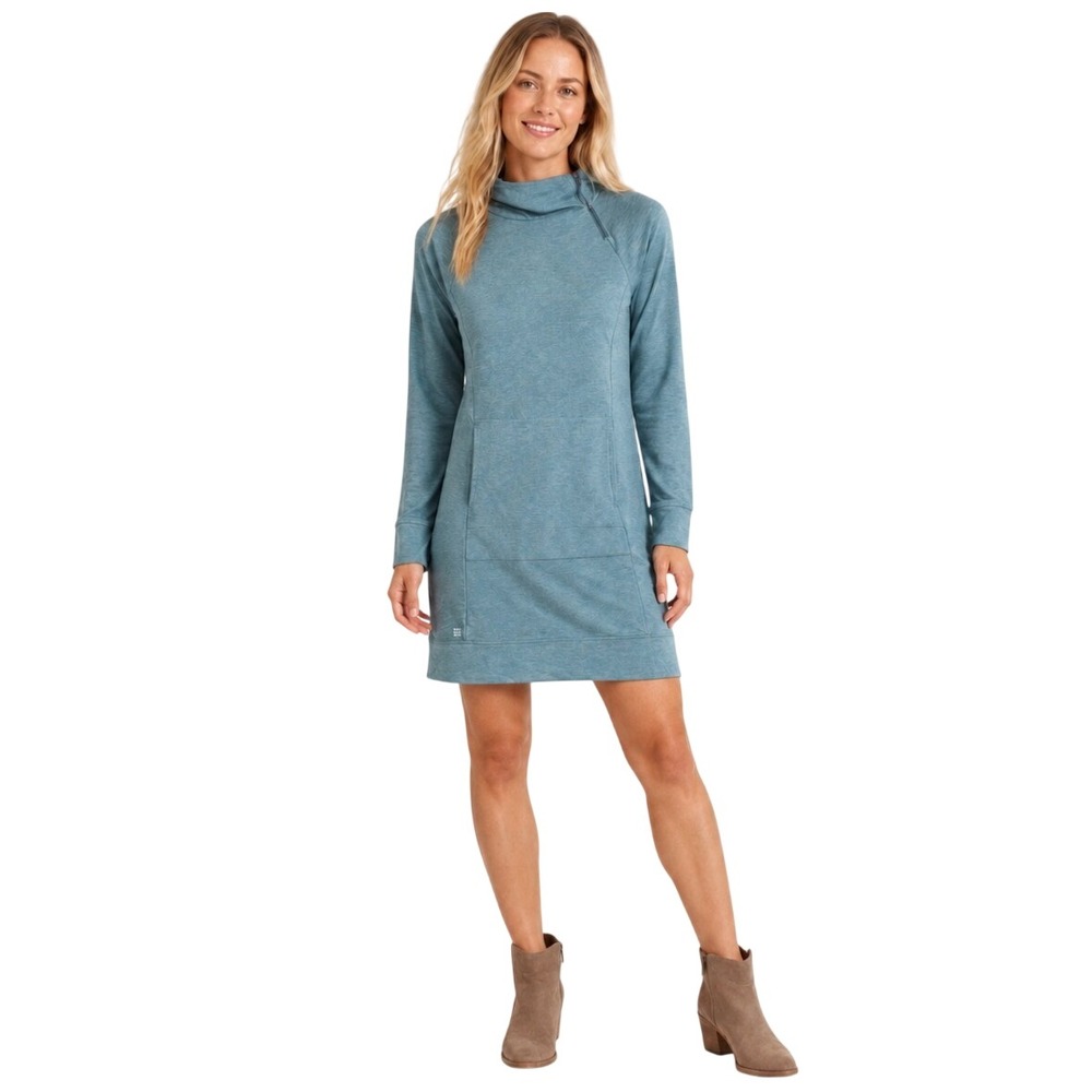 NWT Title Nine Guthrie Dress Aquaverde Small 200964 AAV Long Sleeve Cowl Neck